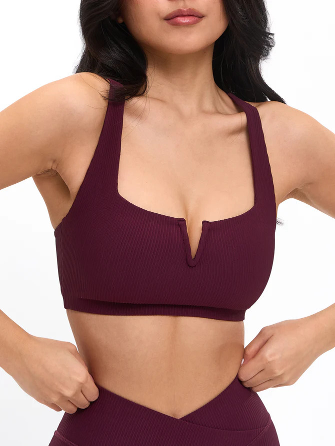 Ribbed Notch Sports Bra - Venom | Buffbunny