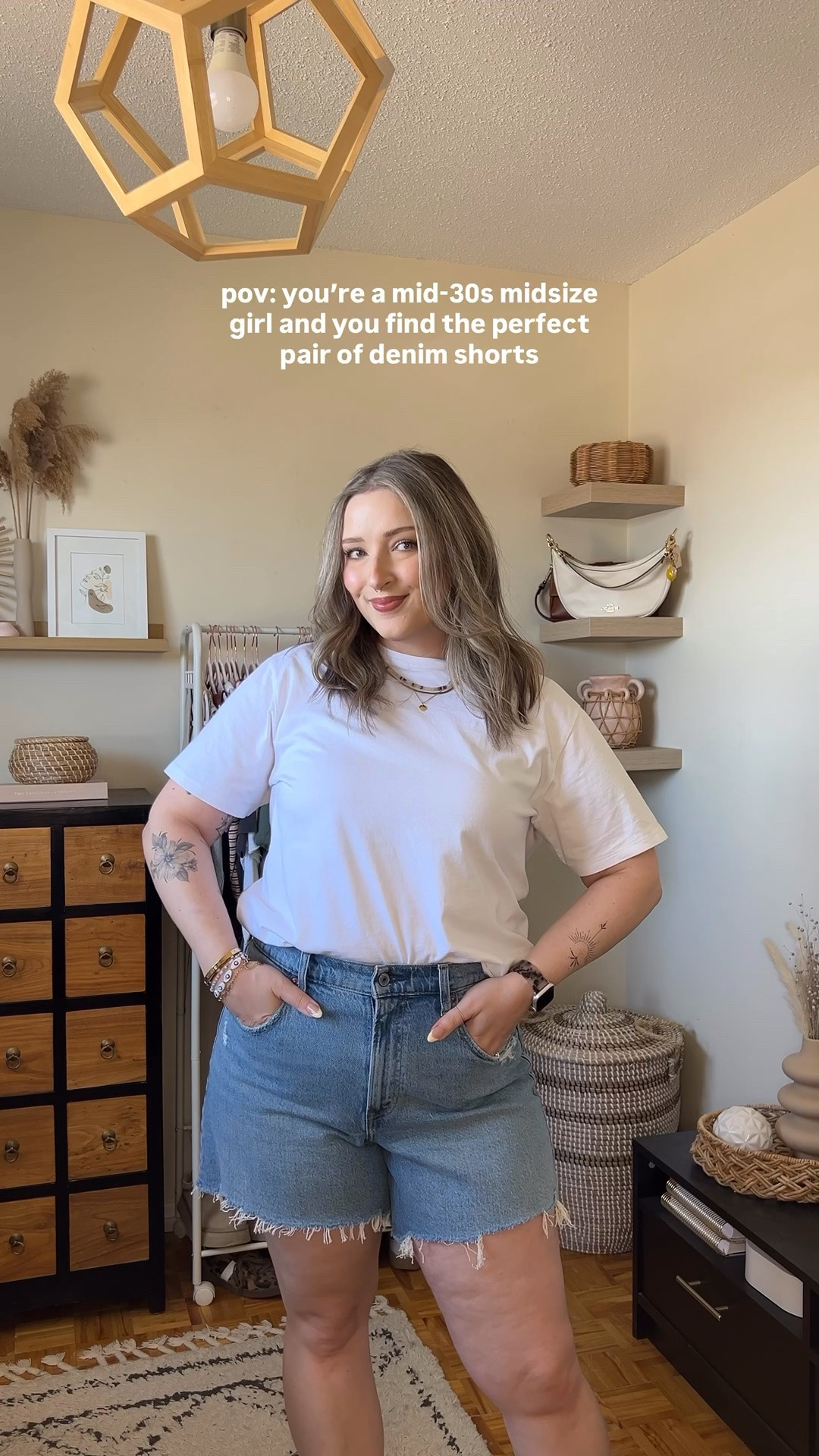 The perfect denim shorts for summer from @abercrombie 25% off + code SHORTSAF for extra 15% off! They have a 5 inch inseam so you’re covered, but the loose fit around the legs keeps them feeling current. Wearing size 32, I’d recommend sizing up! Wearing L in the tee

#LTKsummer #LTKmidsize #LTKjeans