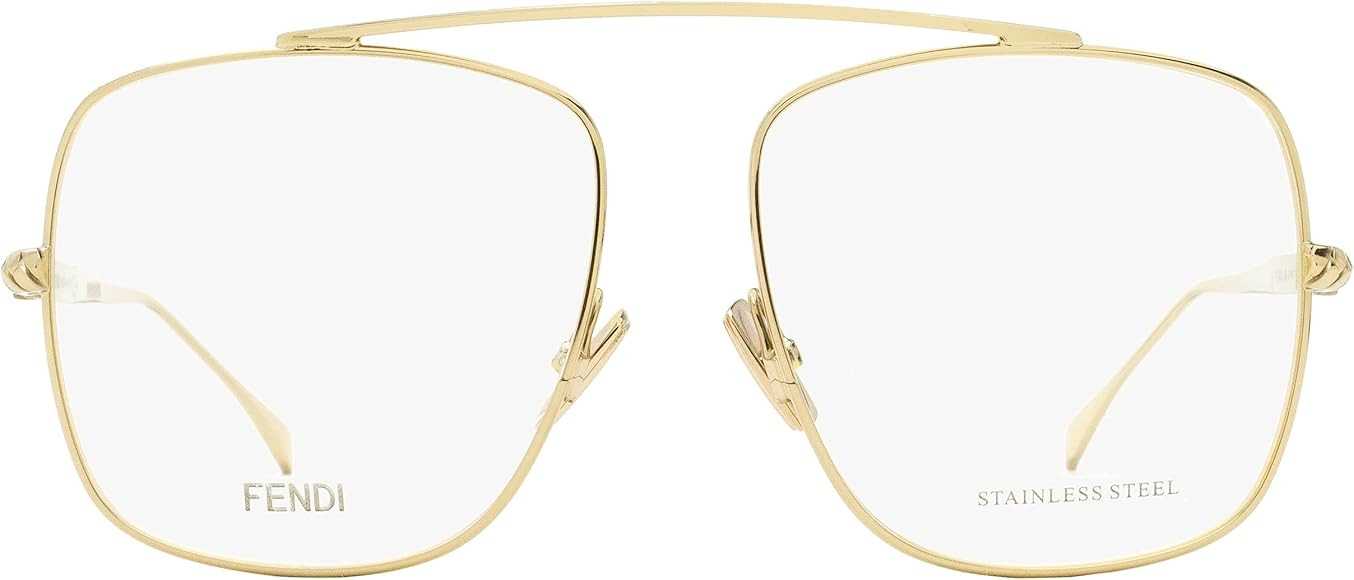 Fendi Square Eyeglasses FF0445 J5G Gold 57mm 445 | Amazon (US)