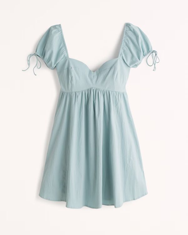 Puff Sleeve Babydoll Mini Dress | Abercrombie & Fitch (US)
