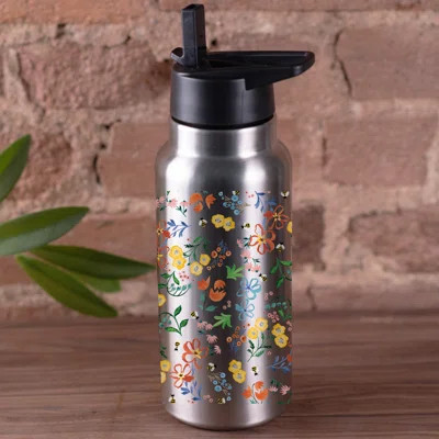 Cheery Floral and Bee Pattern 32 oz. Tumbler | Wayfair North America