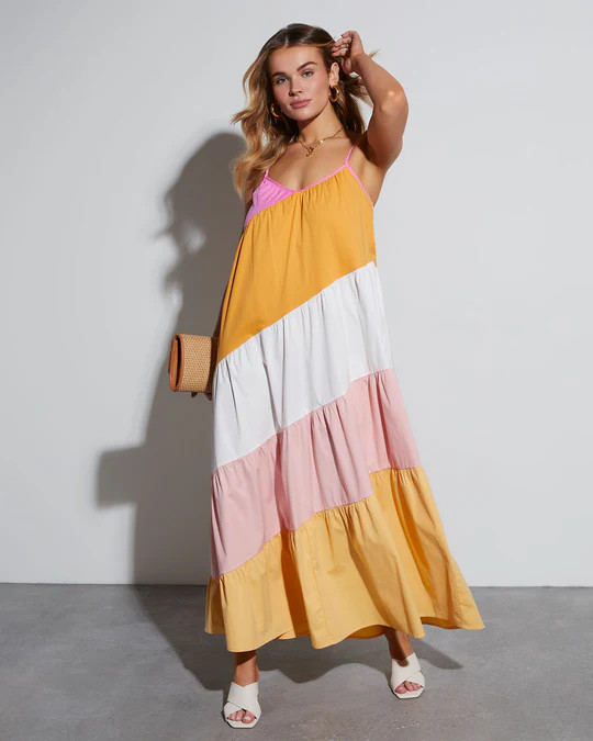 Patricia Colorblock Cotton Maxi Dress | VICI