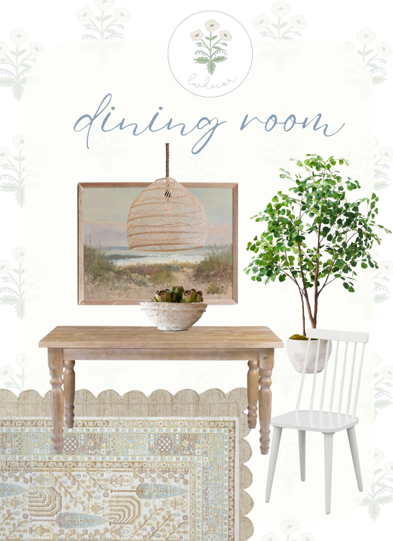 A styled dining room similar to ours. Many of our items in our current space are no longer available. I love how light & bright this space is filled with a beautiful neutral palette balanced with soft wood tones, texture, and soft hues! It’s perfect for spring & summer! 

#LTKhome #LTKstyletip