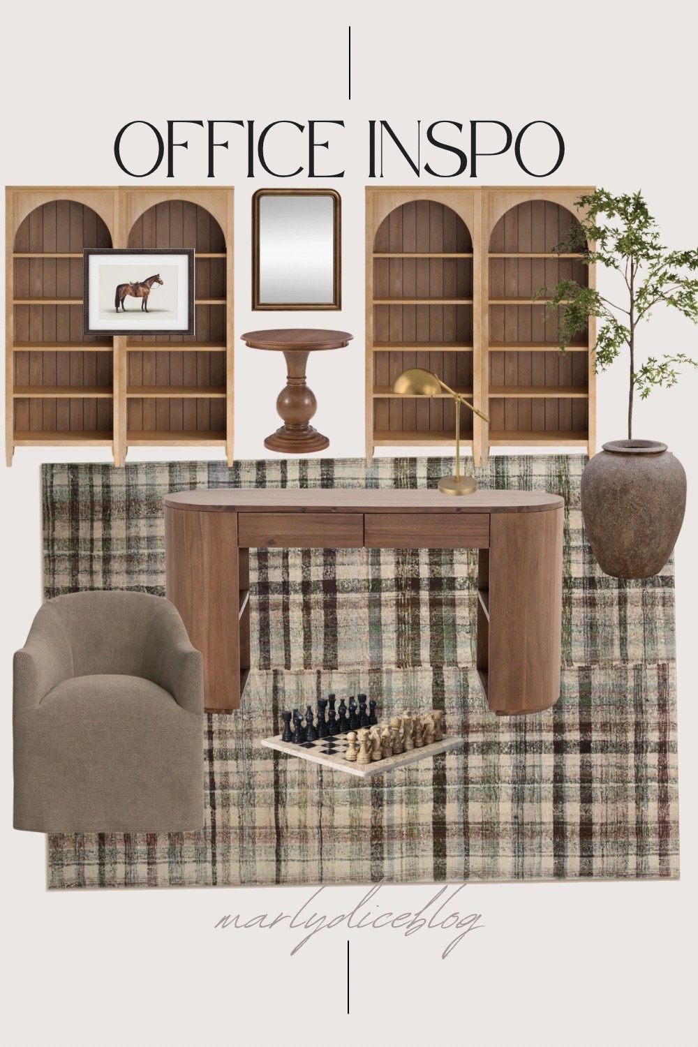 Wood toned office inspo