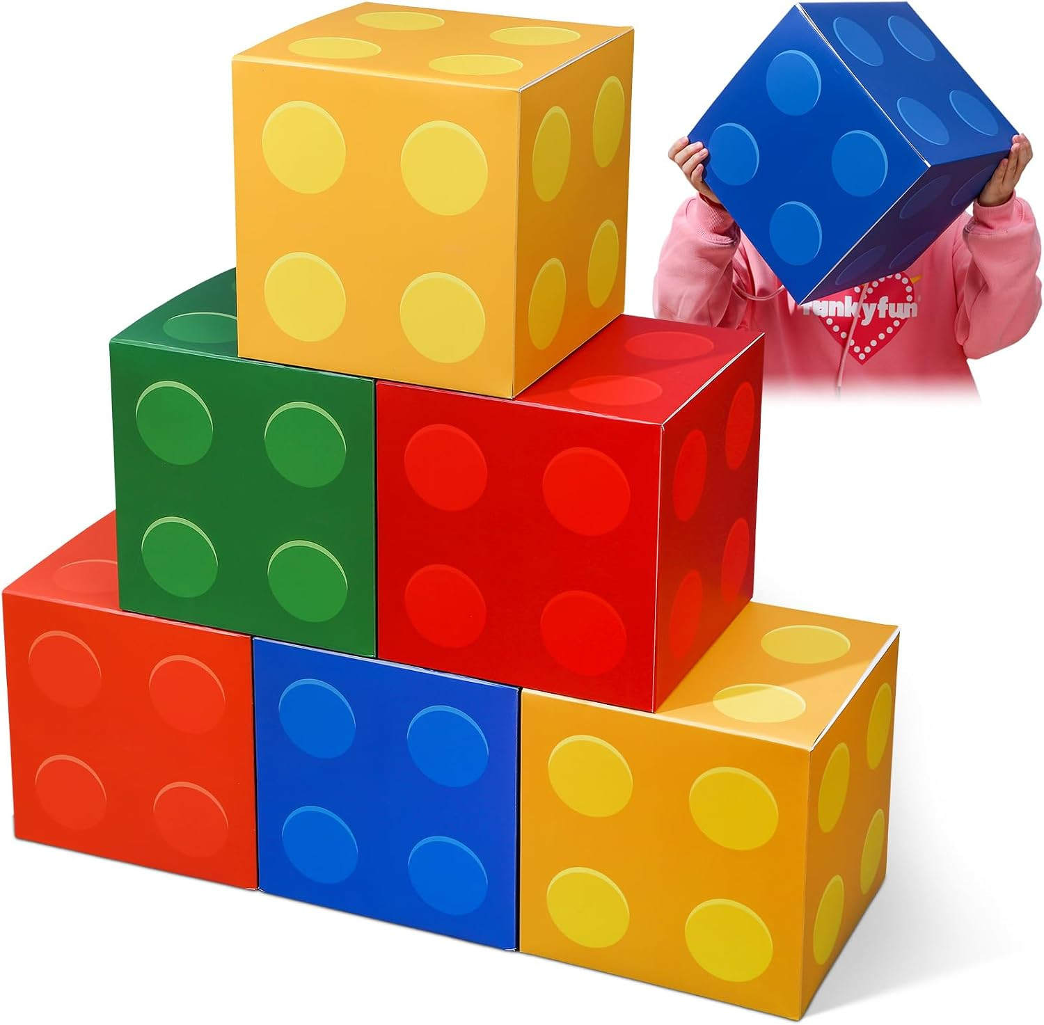 Resurhang 6 Pcs Building Block Party Boxes for Kids, Building Block Theme | Amazon (US)