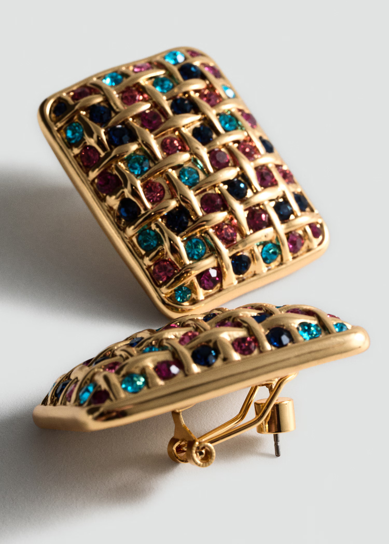 Geometric crystal earrings - Women | MANGO USA | Mango (US/MX/AU)