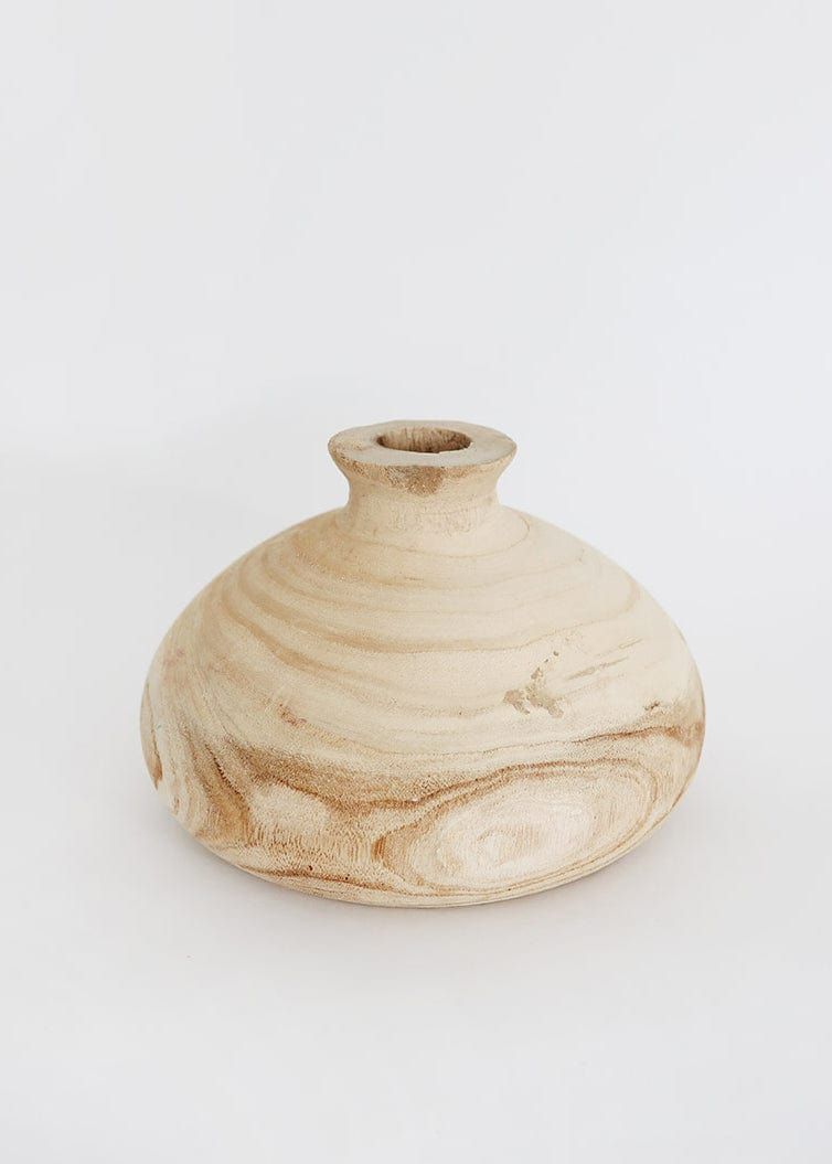 Natural Unpolished Paulownia Wood Vase - 5.25 | Afloral (US)
