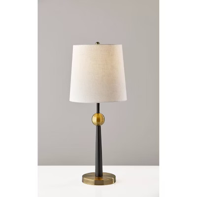 Francis Table Lamp Black - Adesso: Mid-Century Modern Design, Off-White Shade, 29" Height | Target