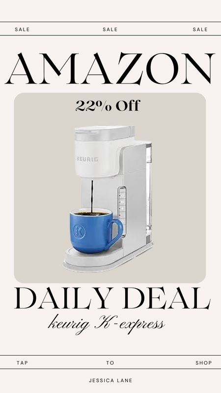 Amazon daily deal, save 22% on this Keurig K-Express coffee maker. Coffee maker, single serve coffee maker, Keurig, Keurig k Express coffee maker

#LTKhome #LTKsalealert #LTKfindsunder100