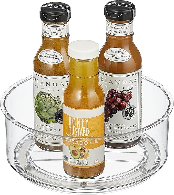 mDesign Lazy Susan Turntable Plastic Spinner for Kitchen/Bathroom, Pantry, Fridge, Cupboards, or ... | Amazon (US)