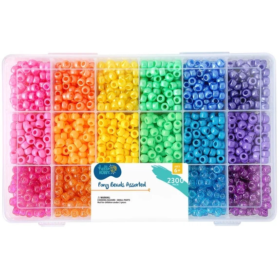 Hello Hobby - Bright & Sparkle Pony Bead Box - 2300 Pieces - USHH6704 | Walmart (US)