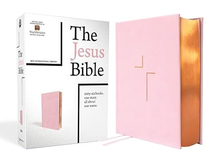 The Jesus Bible, NIV Edition, Leathersoft over Board, Pink, Comfort Print      Hardcover – Octo... | Amazon (US)
