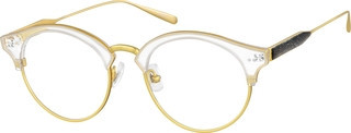 Zenni Women's Browline Prescription Glasses Gold Titanium Full Rim Frame | Zenni Optical (US & CA)