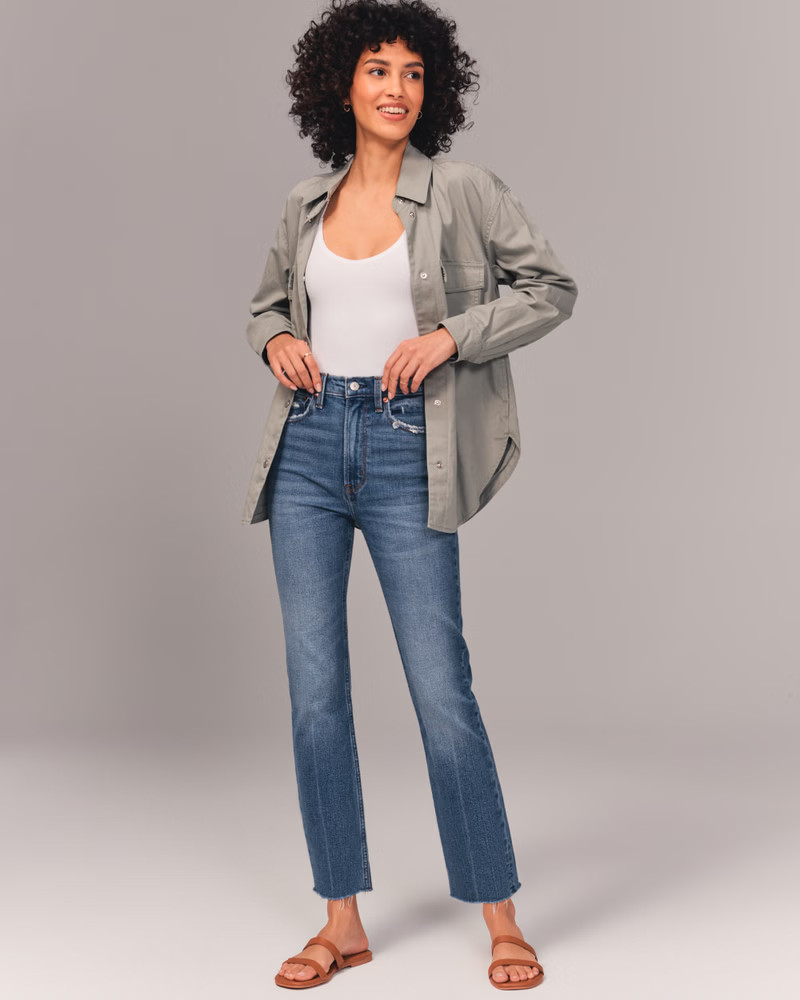 Ultra High Rise Ankle Straight Jeans | Abercrombie & Fitch (US)