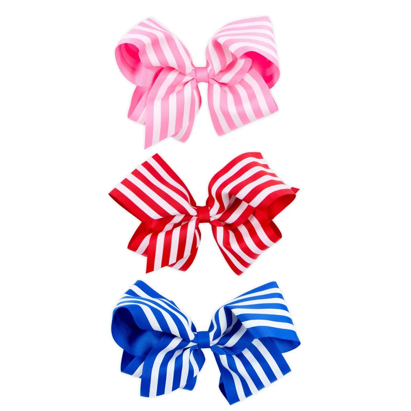 Stripe Grosgrain Hair Bow | Classic Whimsy