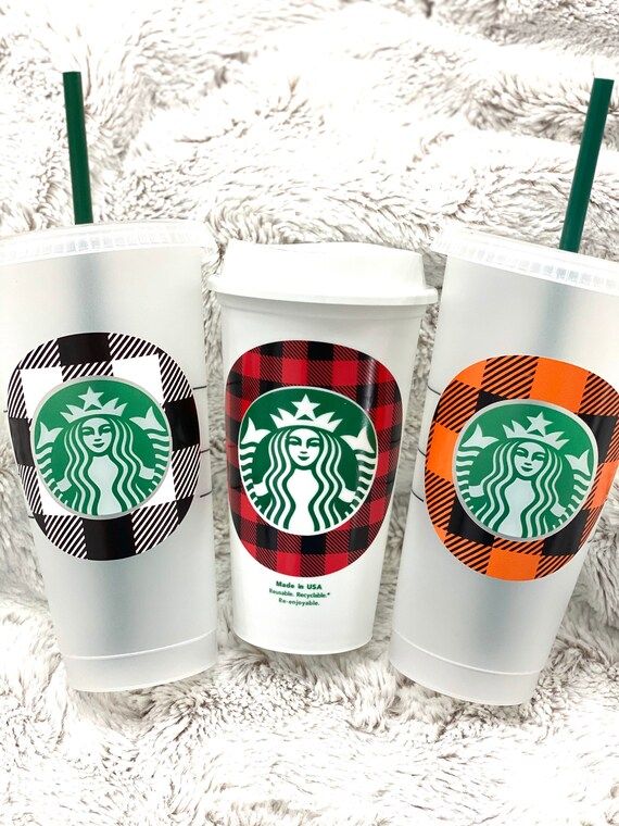 Plaid Personalized Starbucks Cups | Etsy (US)