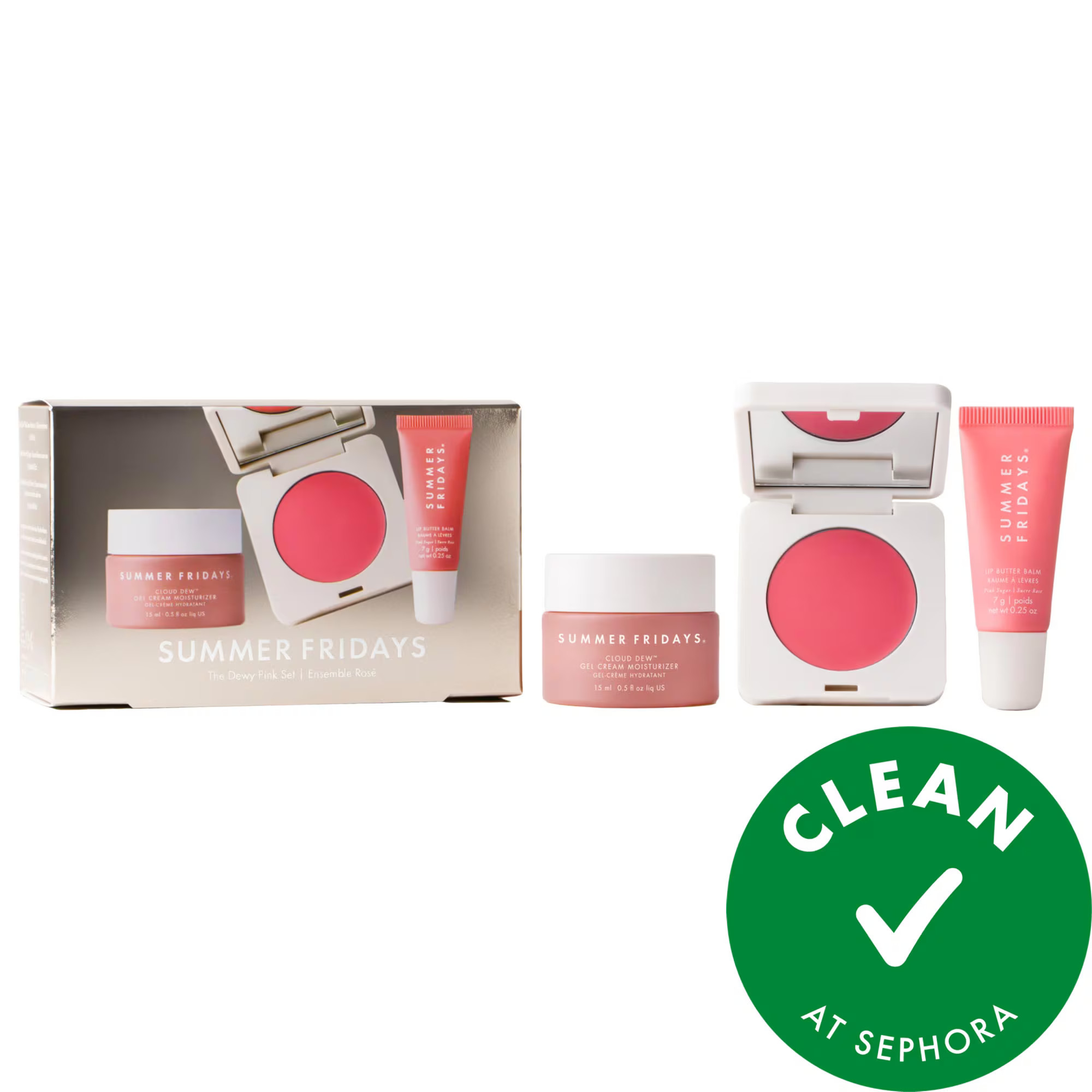 Summer Fridays The Dewy Pink Set with mini Lip Butter Balm in Pink Sugar | Sephora (US)