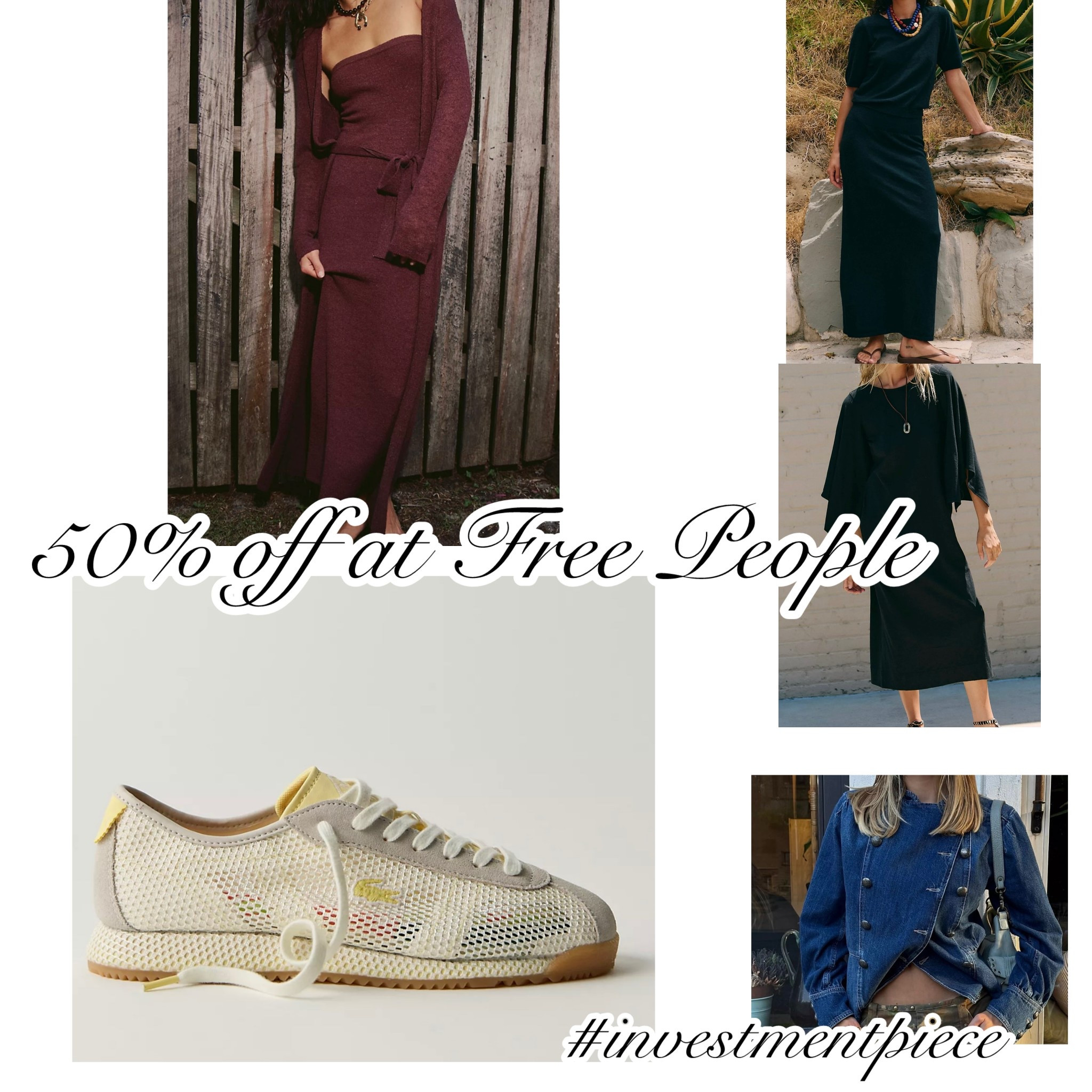Couldn’t resist sharing these picks that are currently 50% off @freepeople- from on trend denim jacket to knit sets to chic kicks.  These prices won’t last long so it’s the time to add to cart! #investmentpiece 

#LTKOver40 #LTKCyberWeek #LTKFindsUnder100