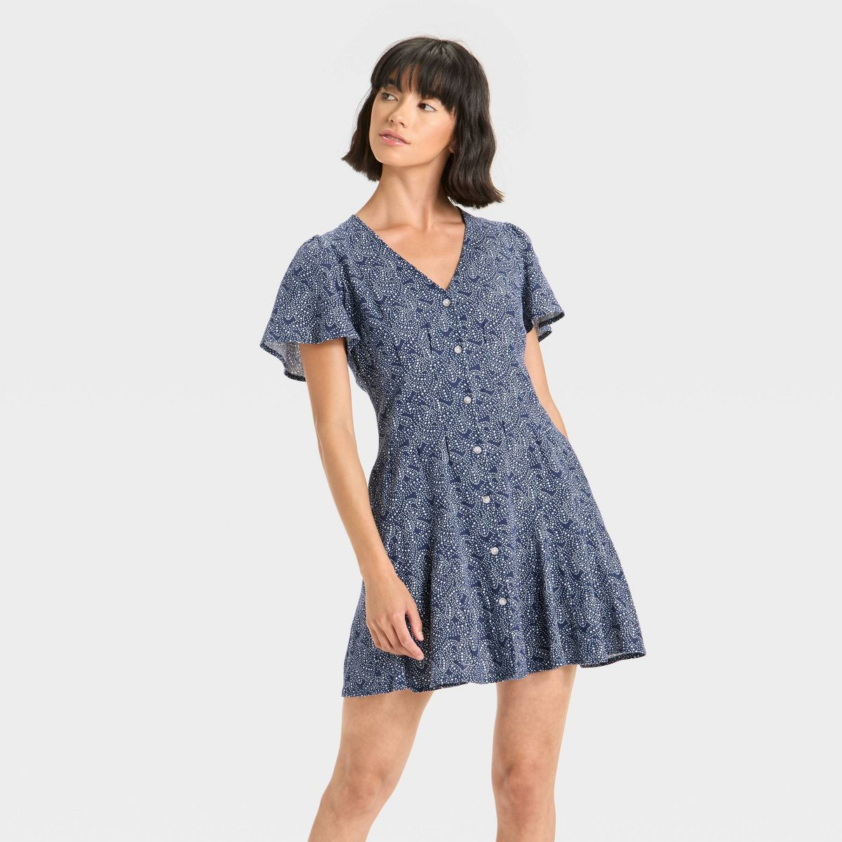 Women's Short Sleeve Button-Front Mini A-Line Dress - Universal Thread™ | Target