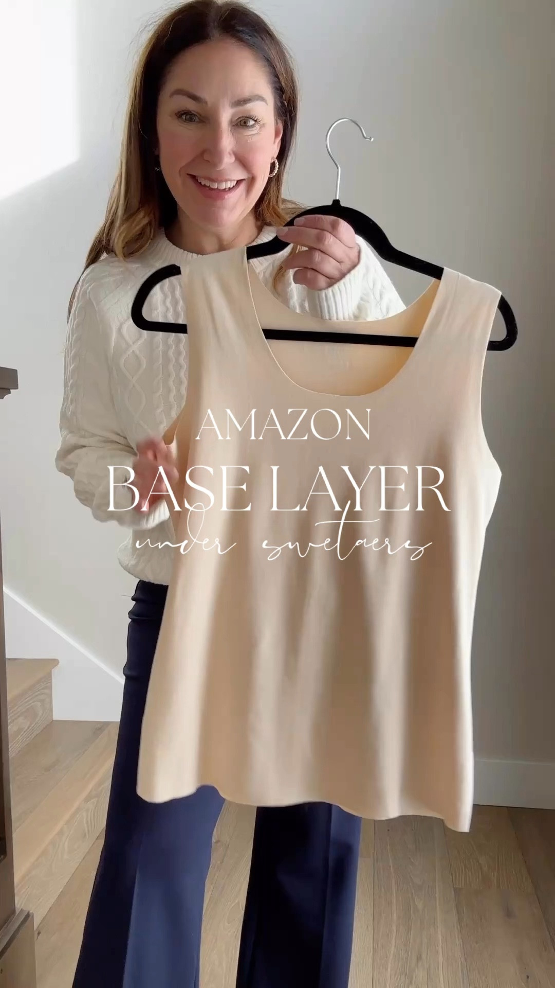 Fleece tank perfect for under sweaters for winter wearing large in tank and sweater, 12r in pants 

#LTKSeasonal #LTKMidsize #LTKOver40