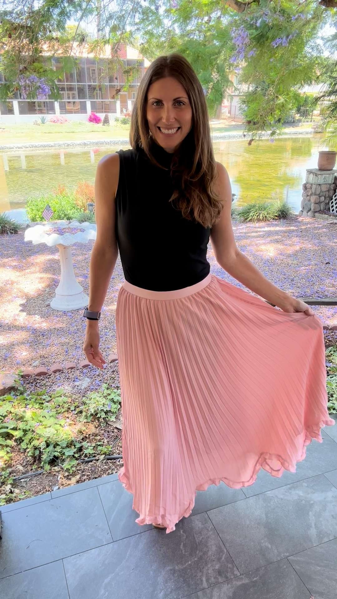 Scarlet Darkness Pleated Maxi Skirt try-on and review! So pretty!  

 #LTKOver40 #LTKMidsize #LTKParties