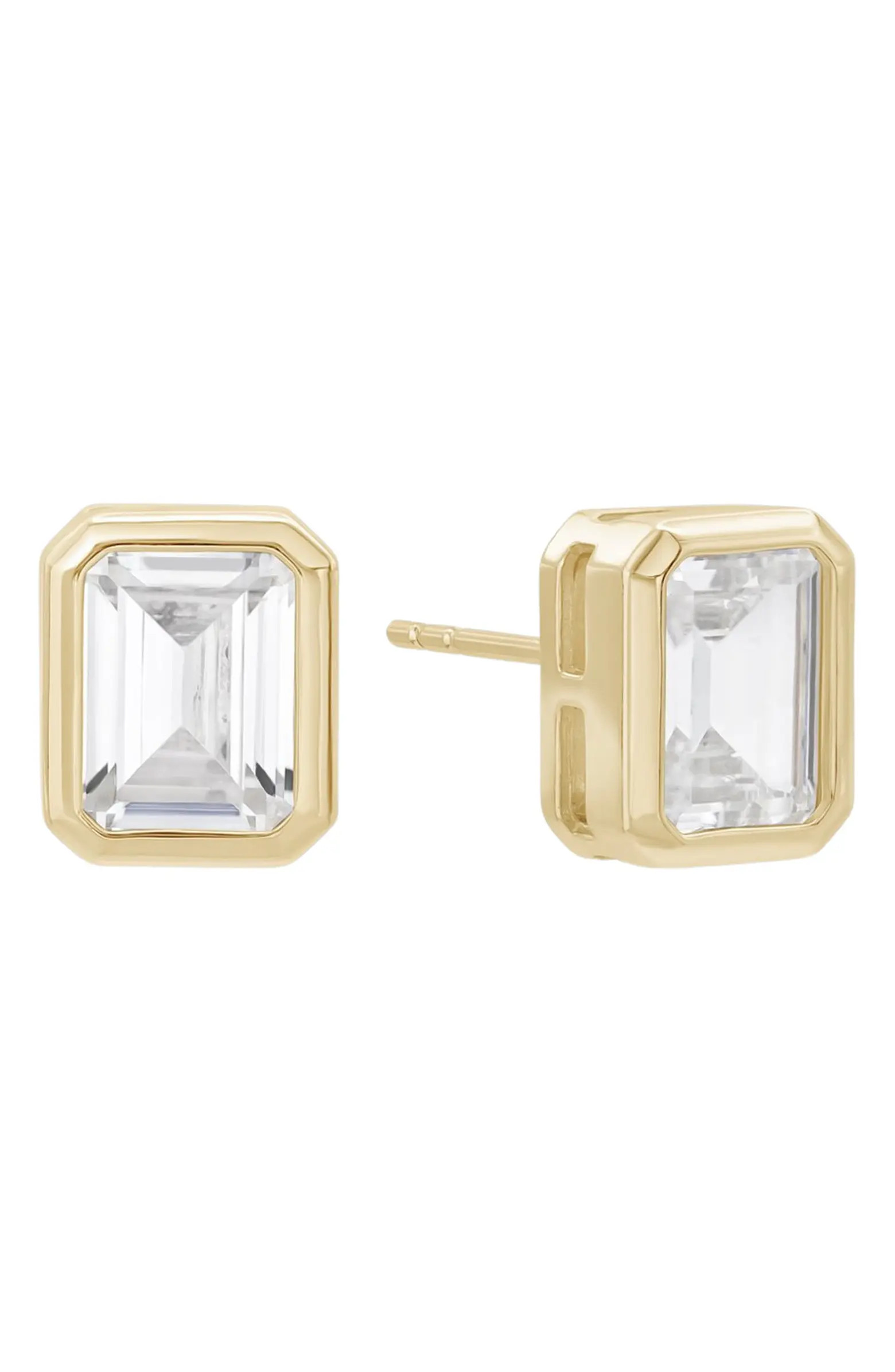 Emerald Cut Cubic Zirconia Stud Earrings | Nordstrom