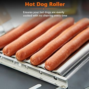 KAYCROWN Hot Dog Roller for Grill Stainless Steel BBQ Hot Dog Grill Roller with Wooden Handle, Sa... | Amazon (US)