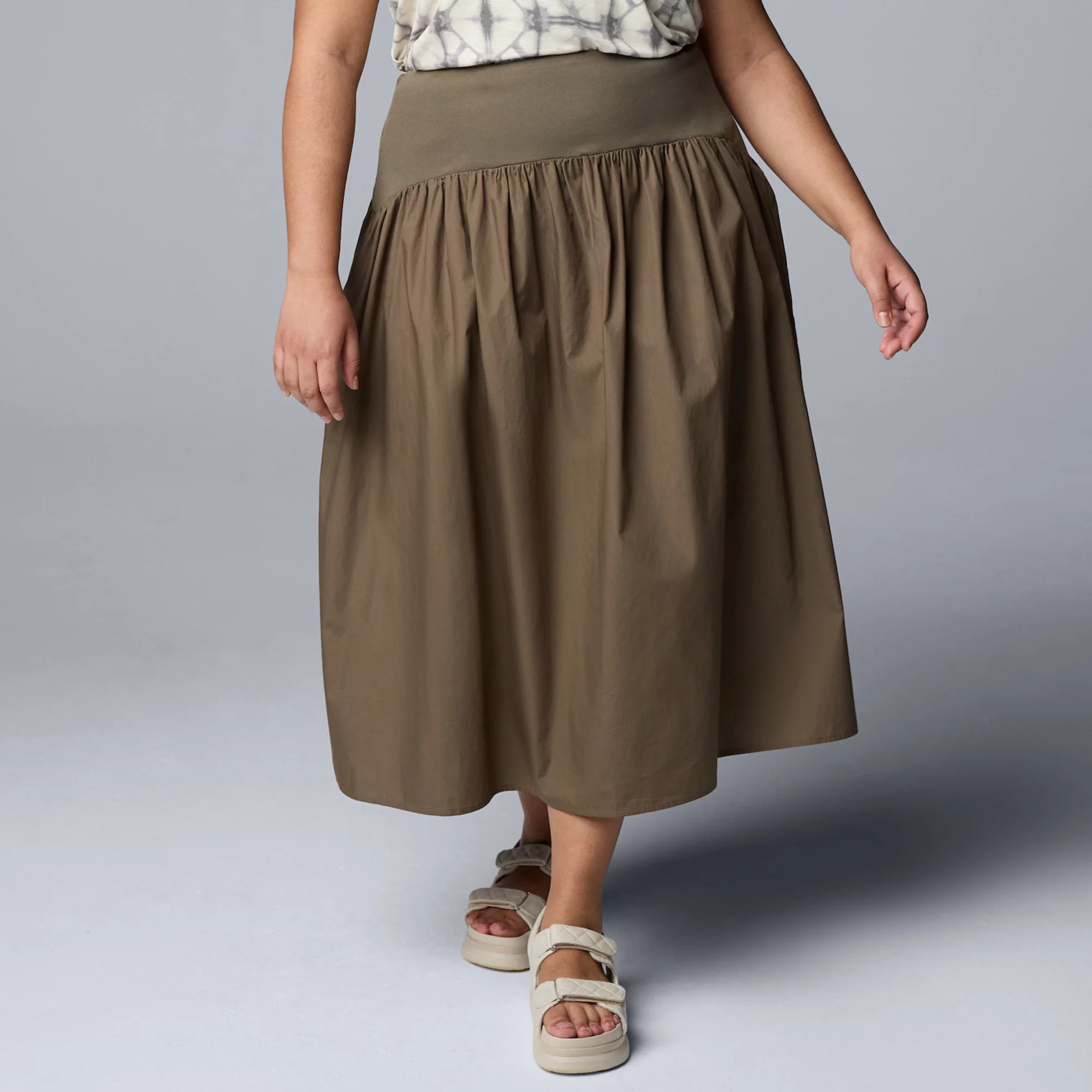 Plus Size Simply Vera Vera Wang Mixed Media Skirt | Kohl's