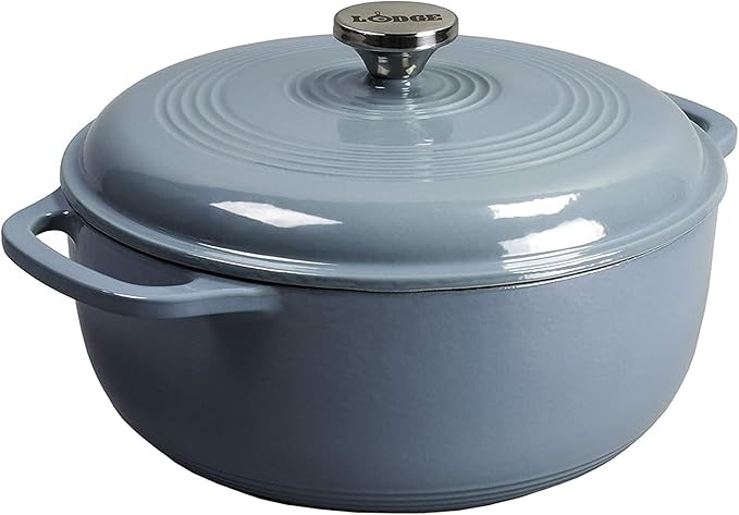 Lodge 3 Quart Enameled Cast Iron Dutch Oven with Lid – Dual Handles – Oven Safe up to 500° F... | Amazon (US)