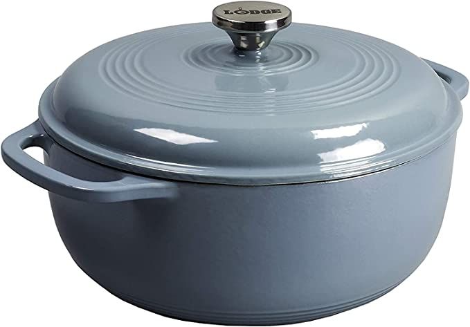 Lodge Enameled Cast Iron Dutch Oven, 3 Qt, Storm Blue | Amazon (US)