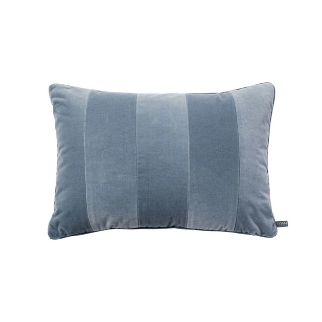 Petoskey Velvet Bolster Pillow With Insert - Denim | Cailini Coastal