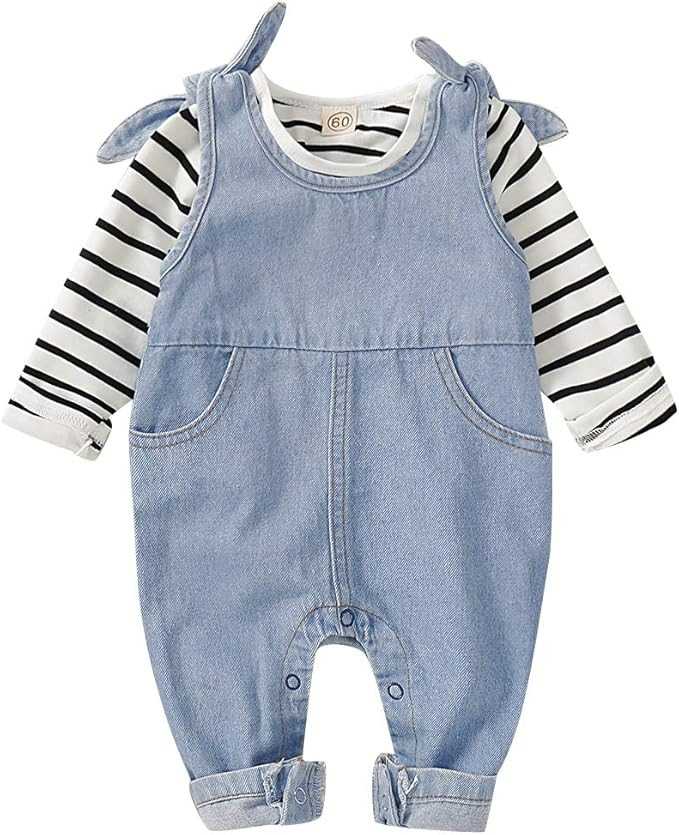 Saeaby Toddler Kids Baby Clothes Girls Jeans Jumpsuit Romper Denim Overalls Jeans Baby Girls Clot... | Amazon (US)