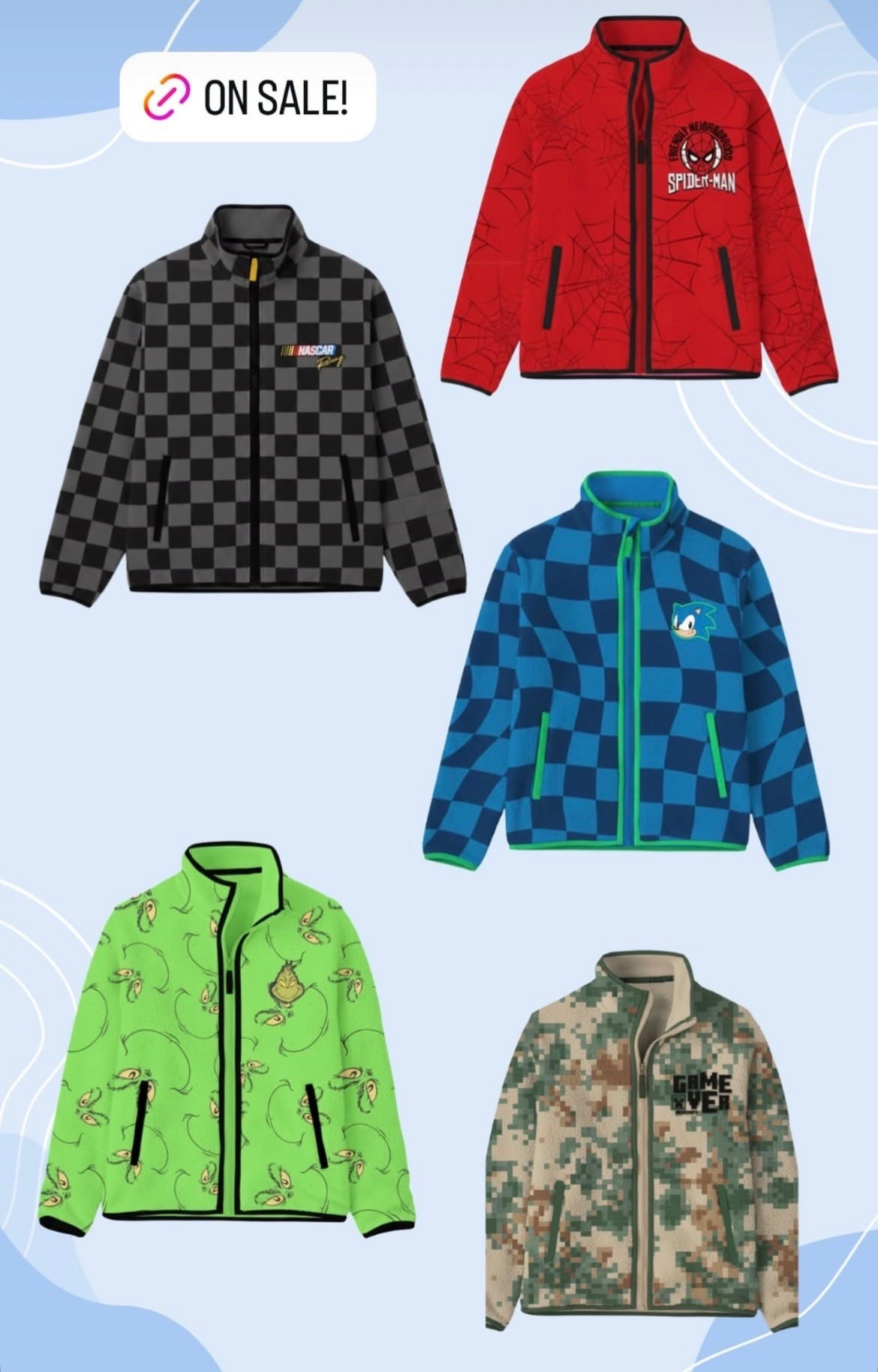 🚨On Sale Now ‼️

Woobie fleece zip up jackets for boys, they look super comfy and warm, find them @Walmart !🤗👦🏻

All links are available here 🔗✨