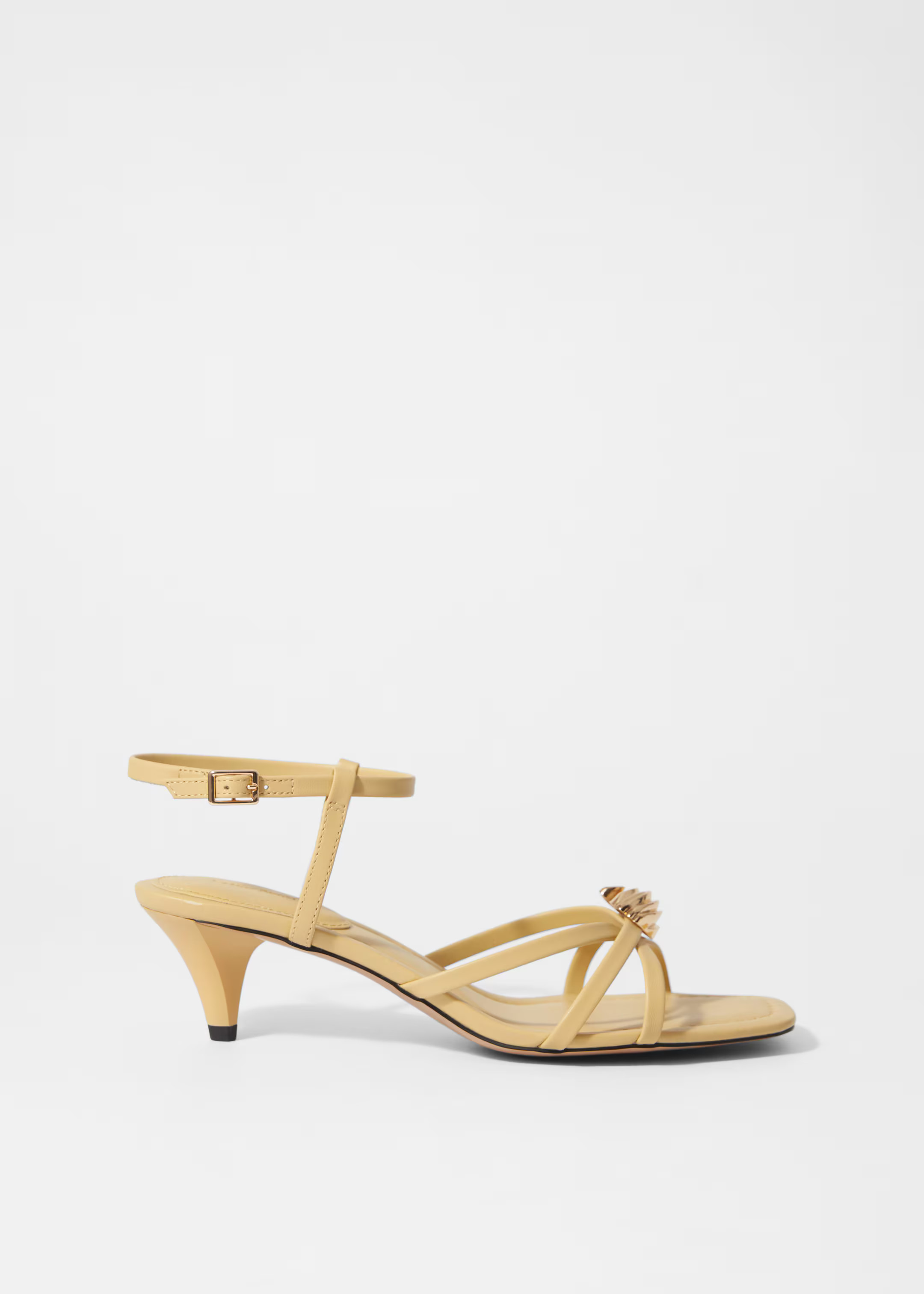 Sandales en cuir à talons avec ornements - Jaune beurre - & Other Stories FR | & Other Stories EU