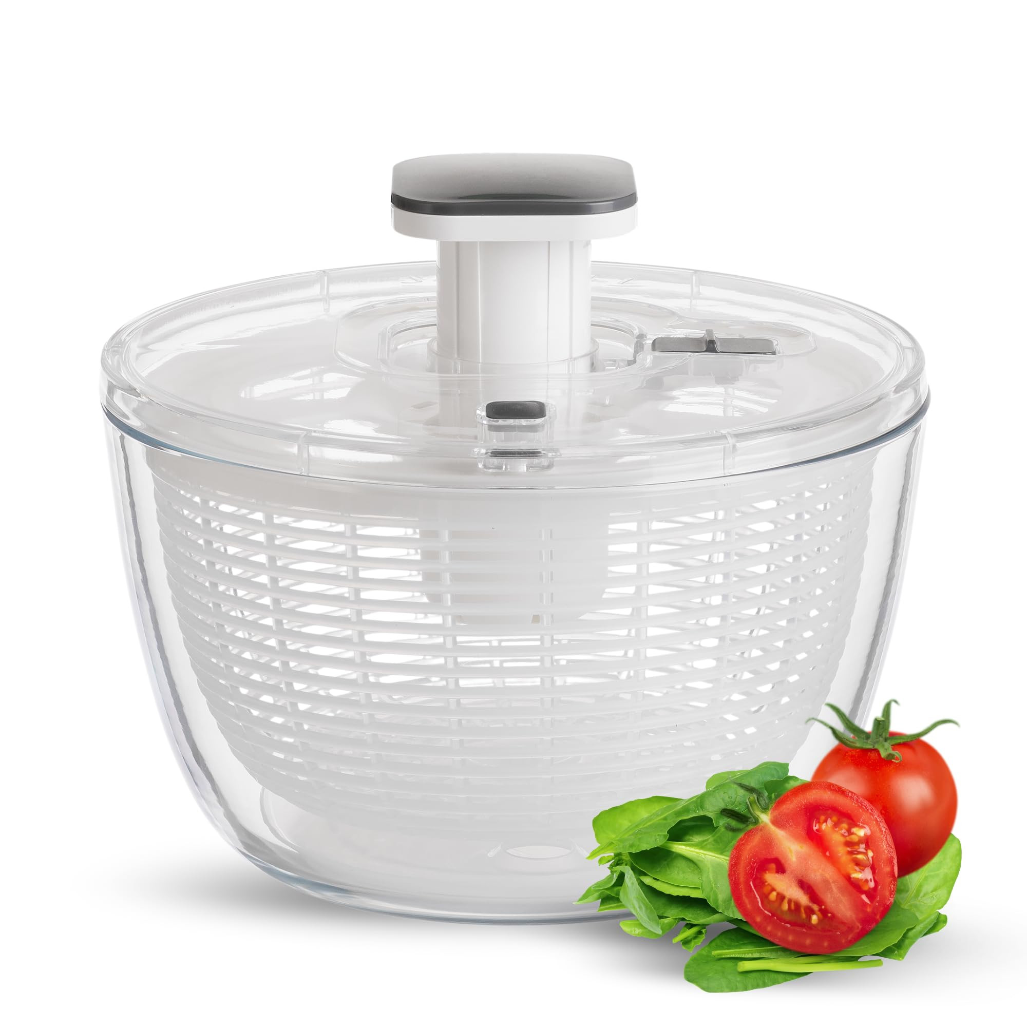 Glass Salad Spinner Large Capacity 6.3QT with Storage Lid | Boroscilicate Glass Bowl and BPA-Free... | Amazon (US)