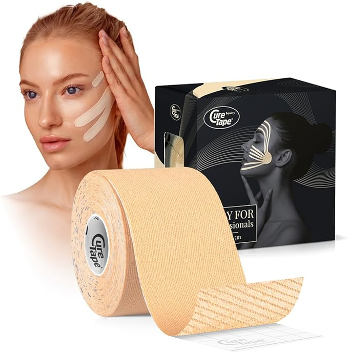CureTape Beauty Kinesiology Tape | Anti-Wrinkle Face Tape | Face Lift Tape for Toning, Firming & ... | Amazon (US)