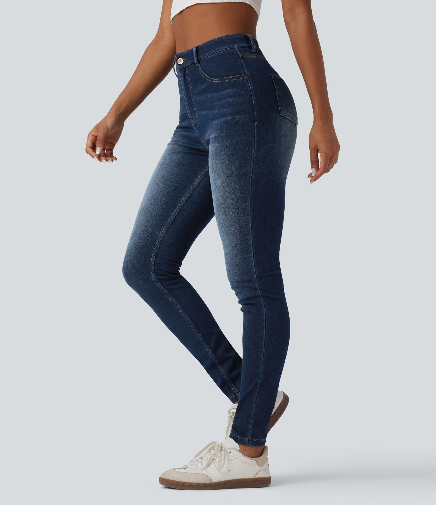 Women’s Halara Flex™ High Waisted Casual Skinny Jeans with Pockets - Halara | HALARA