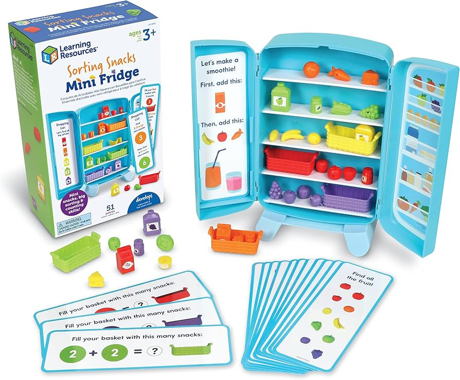 Amazon.com: Learning Resources Sorting Snacks Mini Fridge ,51 Pieces, Ages 3+, Toddler Toys, Educ... | Amazon (US)