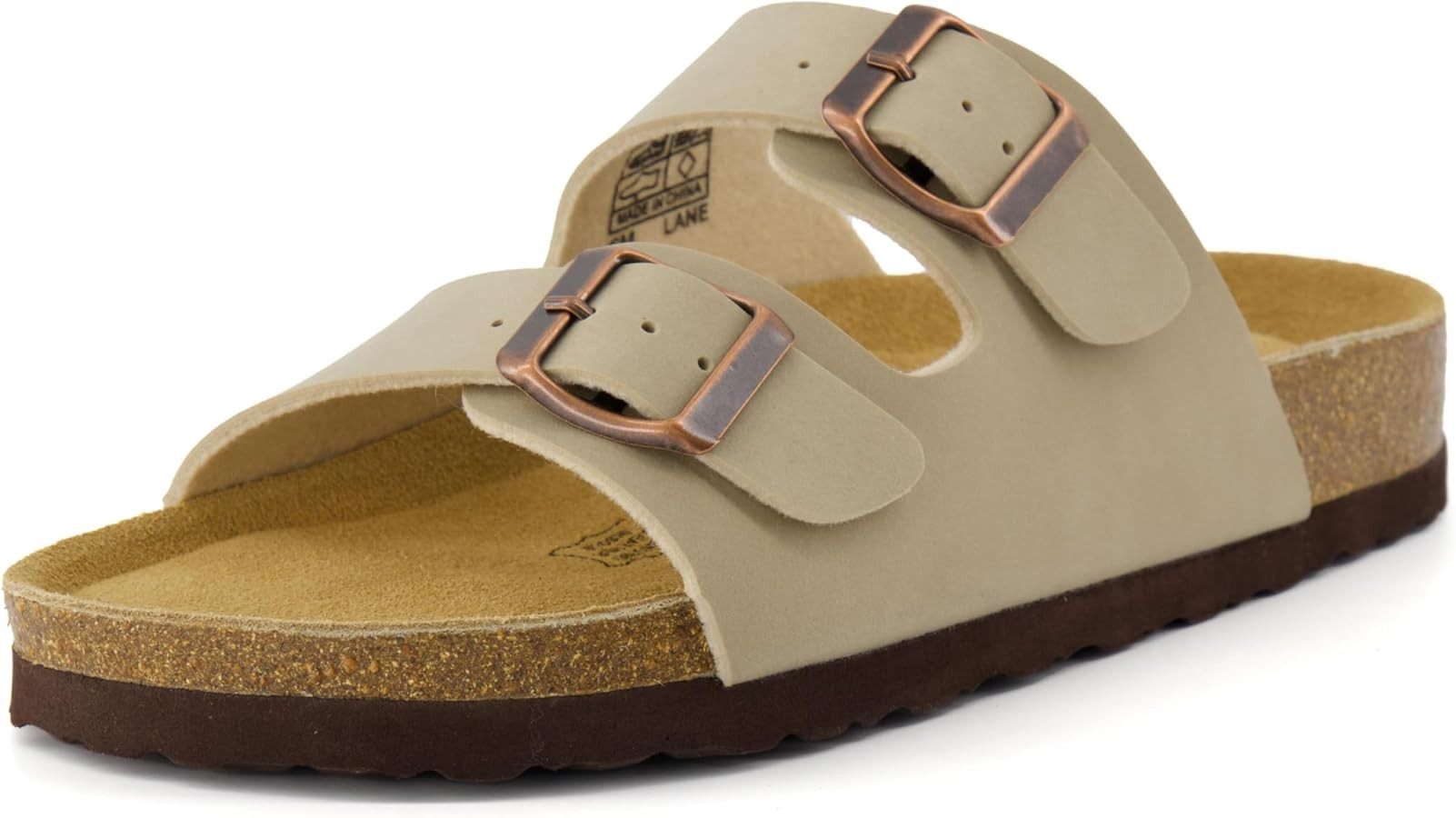 CUSHIONAIRE Lane Cork Footbed Sandals for Women – Comfortable Double Buckle Slip-On with Genuin... | Amazon (US)