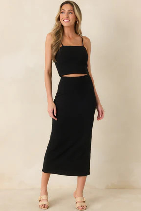 Z Supply Black Knit Caffari Tube Top | Red Dress