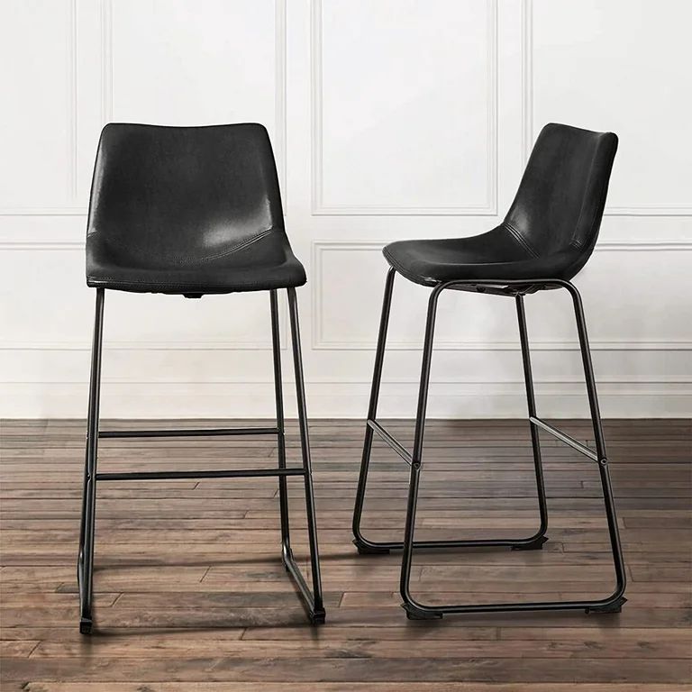 Vitesse 26/30 inch PU Faux Leather Counter Bar Height Stools with Back | Walmart (US)