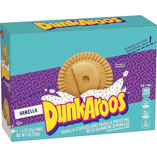Dunkaroos, Vanilla Cookies and Vanilla Frosting, 6 ct, 9 oz | Amazon (US)