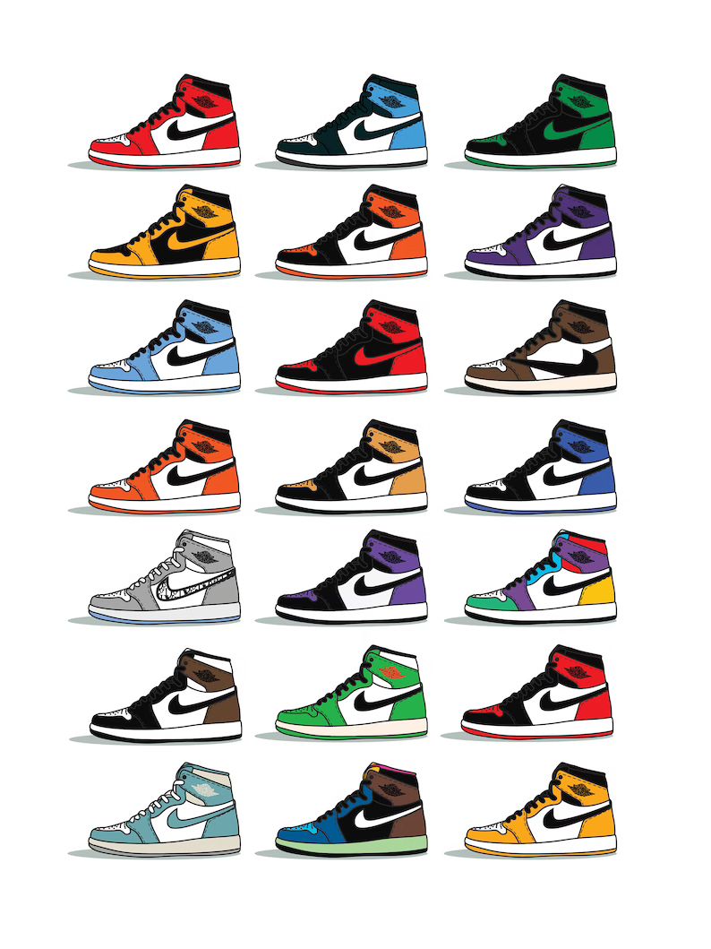 Jordan 1 Sneakers Poster | Hype Edition | Etsy (US)
