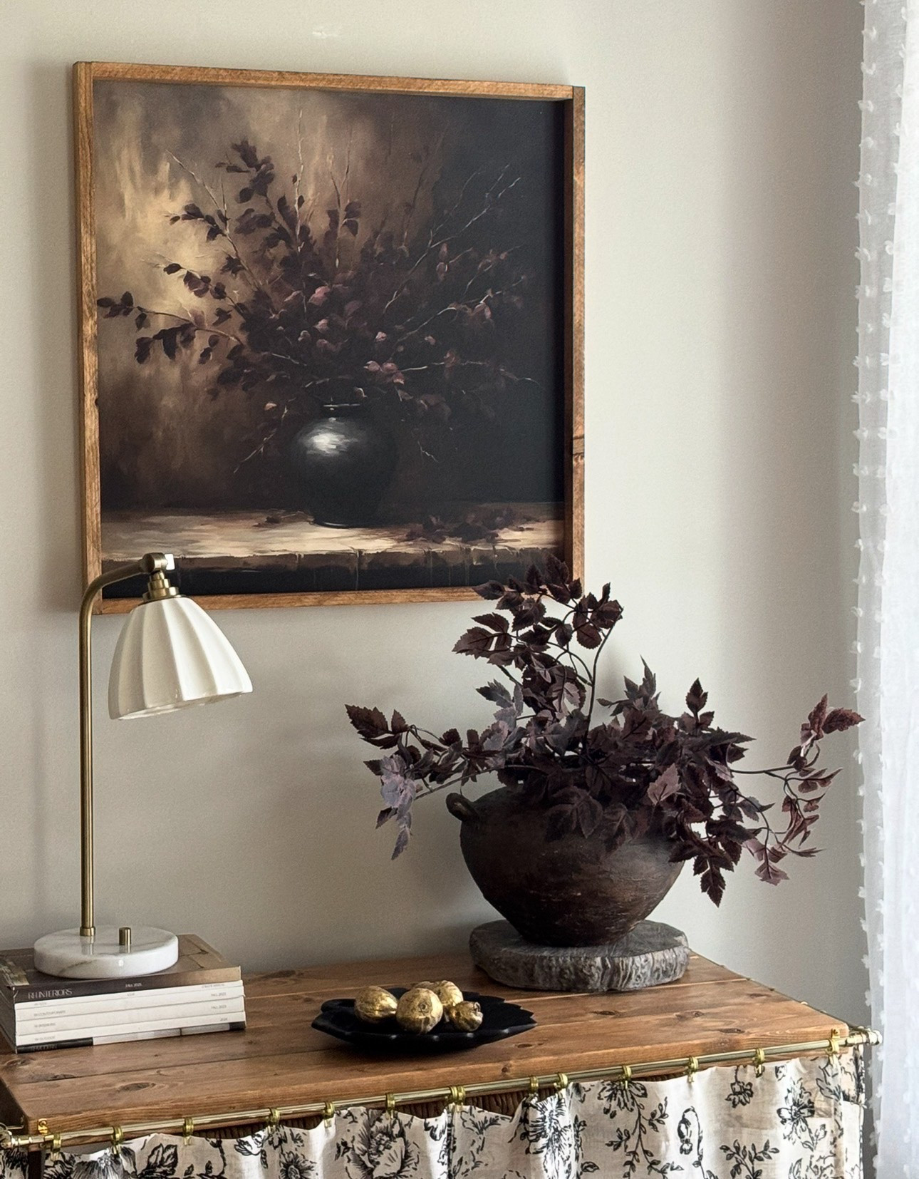 My gorgeous moody Fall print is called Serene Tranquil Elegance. There are several sizes to choose from. Mine is 28” x 28”. It’s absolutely stunning!!🤎
My discount code is:
FARMHOUSECHIC15

Fall wall art, fall picture, fall print, moody picture, burgundy fall print, plum fall print, plum stems, burgundy stems, burgundy wreath, stone riser, leaf bowl, gold figs, floral cafe curtains, gold curtain rods, gold curtain clips

#LTKHome #LTKSeasonal #LTKstorytime