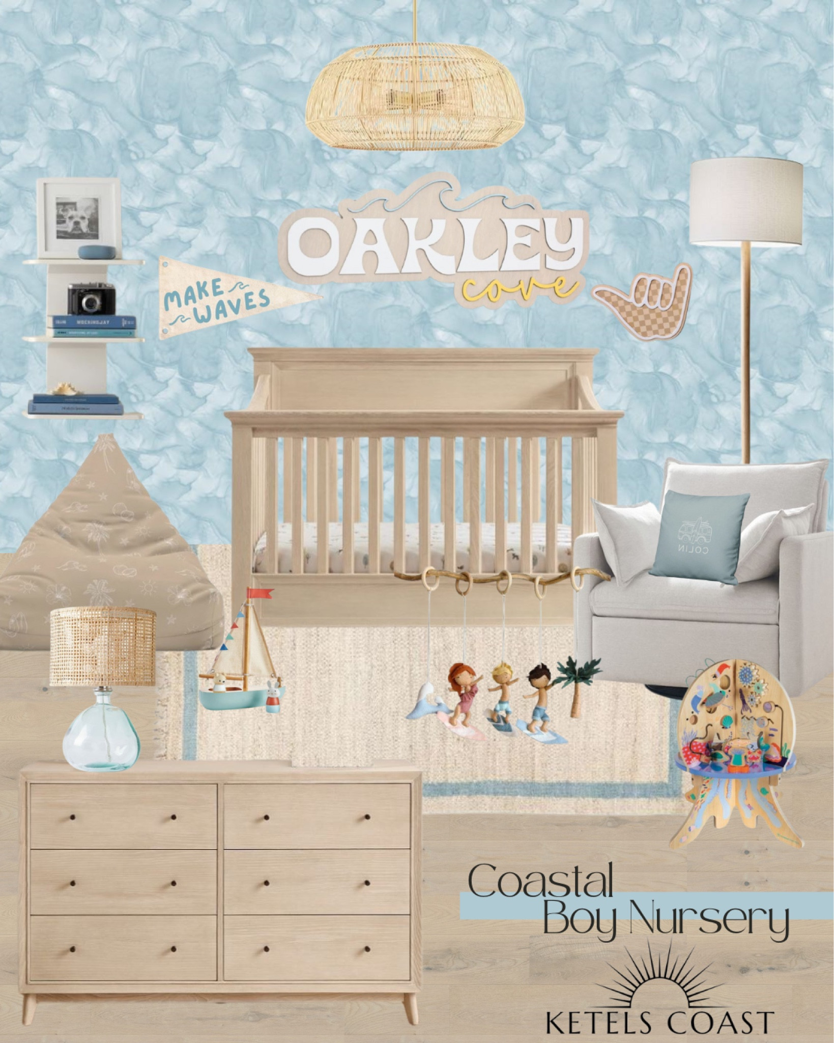 Nursery Design / Nursery Inspiration /  Boy Nursery / Nursery decor / Boy
Bedroom / Coastal Nursery / botanical nursery / calming nursery / nursery organization / kid room inspiration / Beach Nursery / Surf Nursery / Surfer Nursery / Ocean Nursery / Coastal Living / Ketels Coast / Ava Ketels / Coastal Living

#LTKbaby #LTKkids #LTKhome

#LTKSaleAlert #LTKFamily #LTKStyleTip