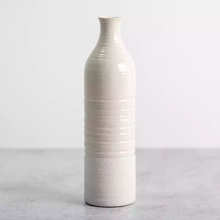 New! White Double Texture Ceramic Vase, 14 in. | Kirkland's Home