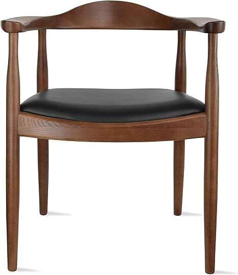 Amazon.com - 2xhome - Solid Oak Wood Farmhouse Dining Chairs with PU Leather Cushion Seat - Kenne... | Amazon (US)