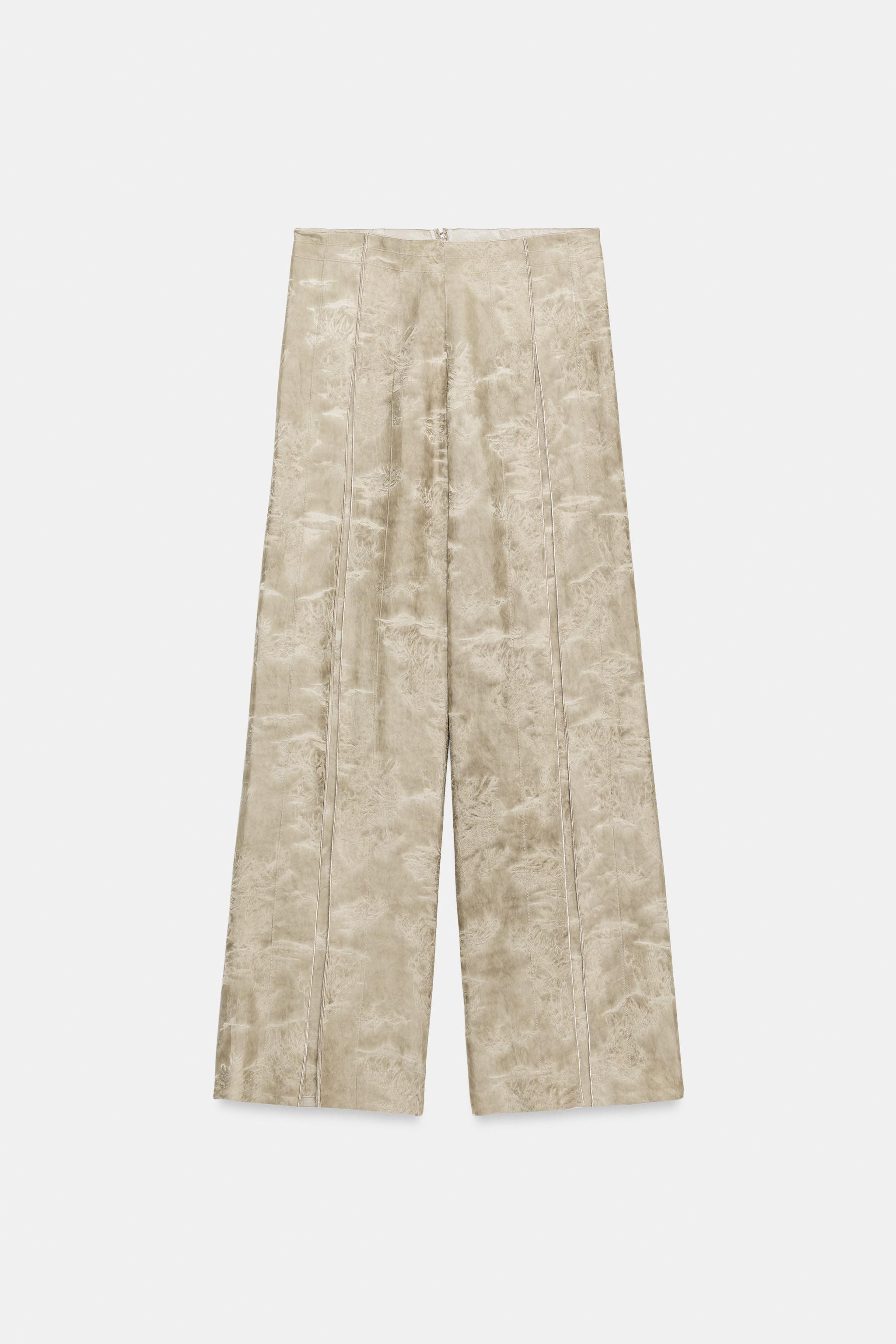 ZW COLLECTION WIDE-LEG JACQUARD TROUSERS | Zara UK