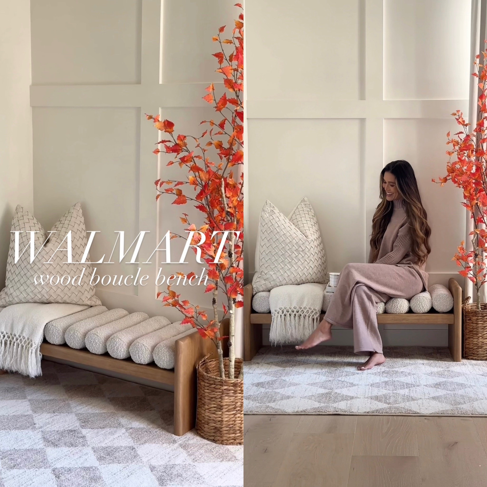 Scroll to shop! Follow for more! Beautiful Walmart boucle-like fabric bench ready for coziness! Appreciate you! Xo!🤍

#LTKHome #LTKOver40 #LTKMidsize