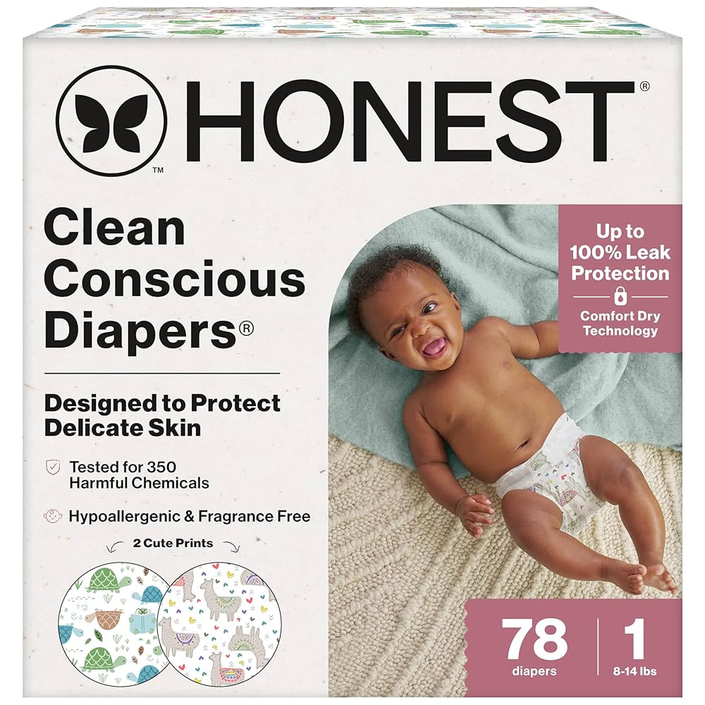 The Honest Company Clean Conscious Diapers for Sensitive Skin | Up to 100% Leakproof | Hypoallerg... | Amazon (US)